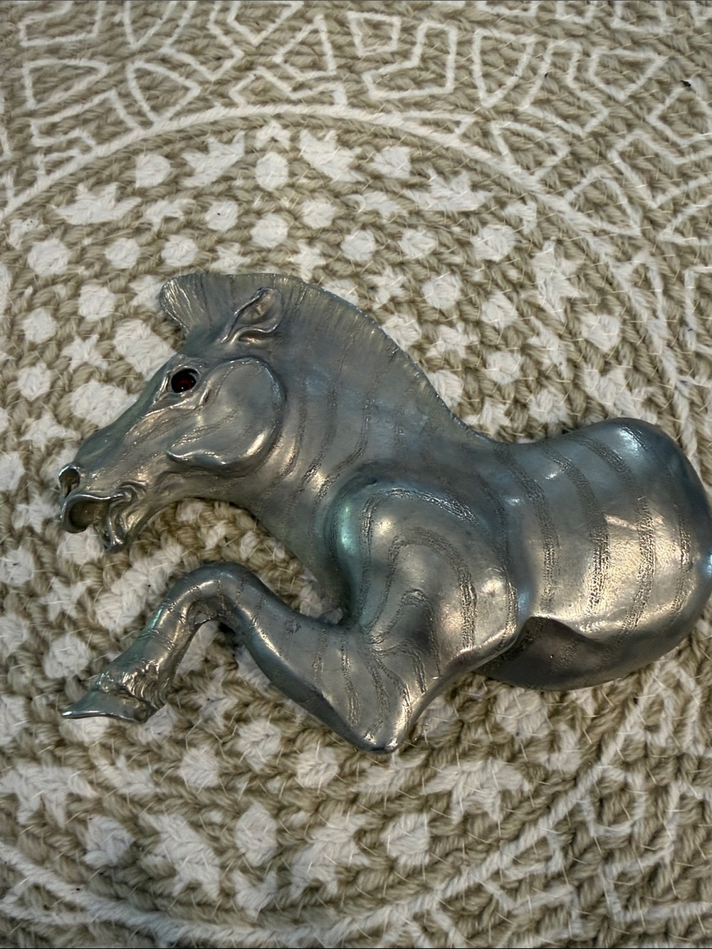 Silver-Tone Galloping Horse Belt Accent